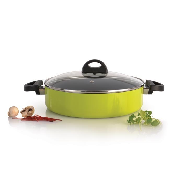 Сотейник ESSENTIALS ECLIPSE с крышкой и 2-я ручками, зеленый, диам. 26 см, 3,2 л
