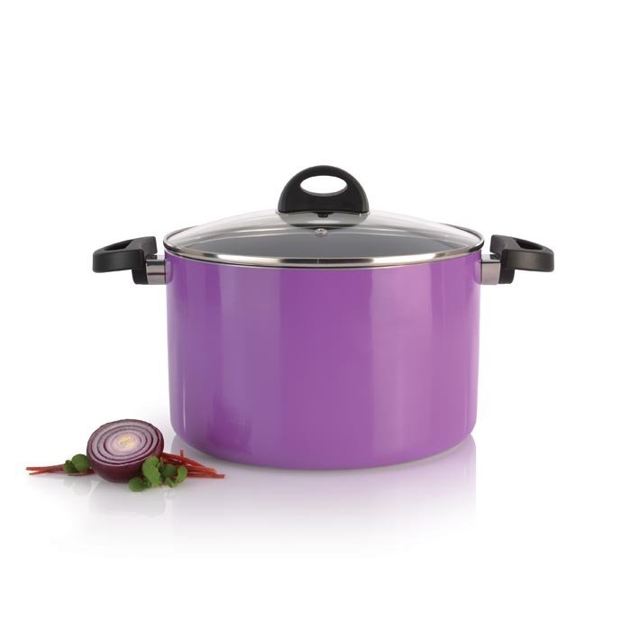 Кастрюля ESSENTIALS ECLIPSE с крышкой, фиолетовая, диам. 24 см, 6,6 л