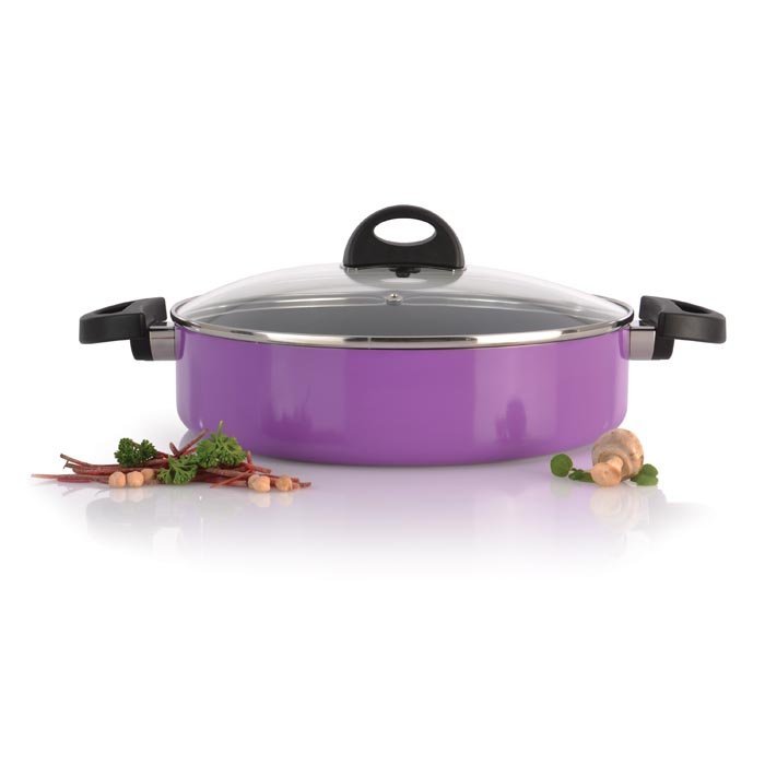 Сотейник ESSENTIALS ECLIPSE с крышкой и 2-я ручками, фиолетовый, диам. 26 см, 3,2 л