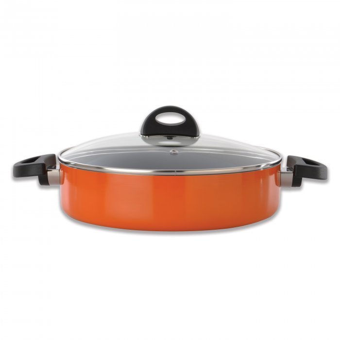 Сотейник ESSENTIALS ECLIPSE с крышкой и 2-я ручками, оранжевый, диам. 26 см, 3,2 л