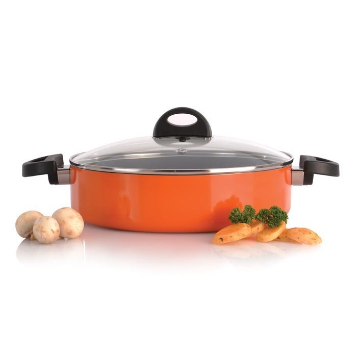 Сотейник ESSENTIALS ECLIPSE с крышкой и 2-я ручками, оранжевый, диам. 26 см, 3,2 л