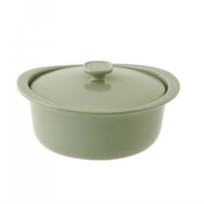 Форма с крышкой круглая LEO BALANCE, зеленый, керамика, диам. 24 см, 4,5 л