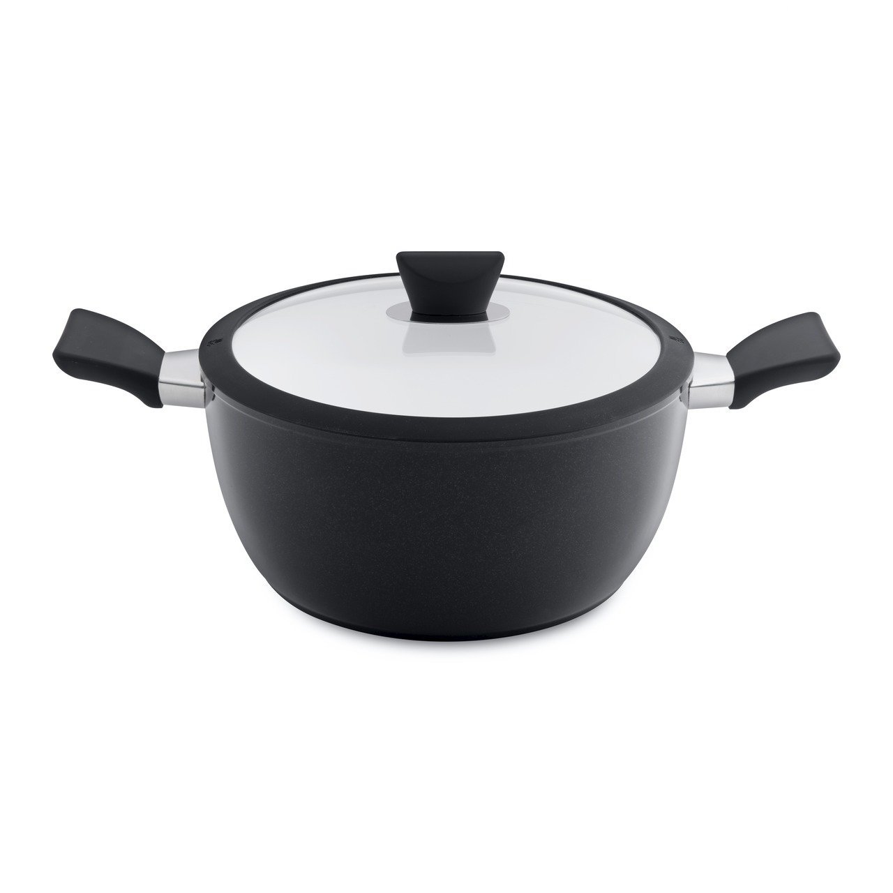 Кастрюля с крышкой 24см 4,6л Eclipse black and white